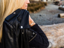 Load image into Gallery viewer, Woman wearing the MiaMax Bar Bracelet in Sterling Silver