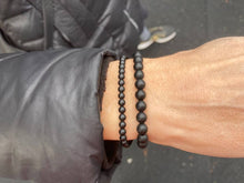 Load image into Gallery viewer, The ONYX Bead Stretch Bracelet | Elegant Matte Black | 4mm Beads