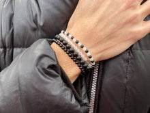 Load image into Gallery viewer, The ONYX Bead Stretch Bracelet | Elegant Matte Black | 4mm Beads
