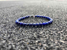 Load image into Gallery viewer, The 'Blue' Lapis Lazuli Stone-Bead Bracelet | 4mm Beads