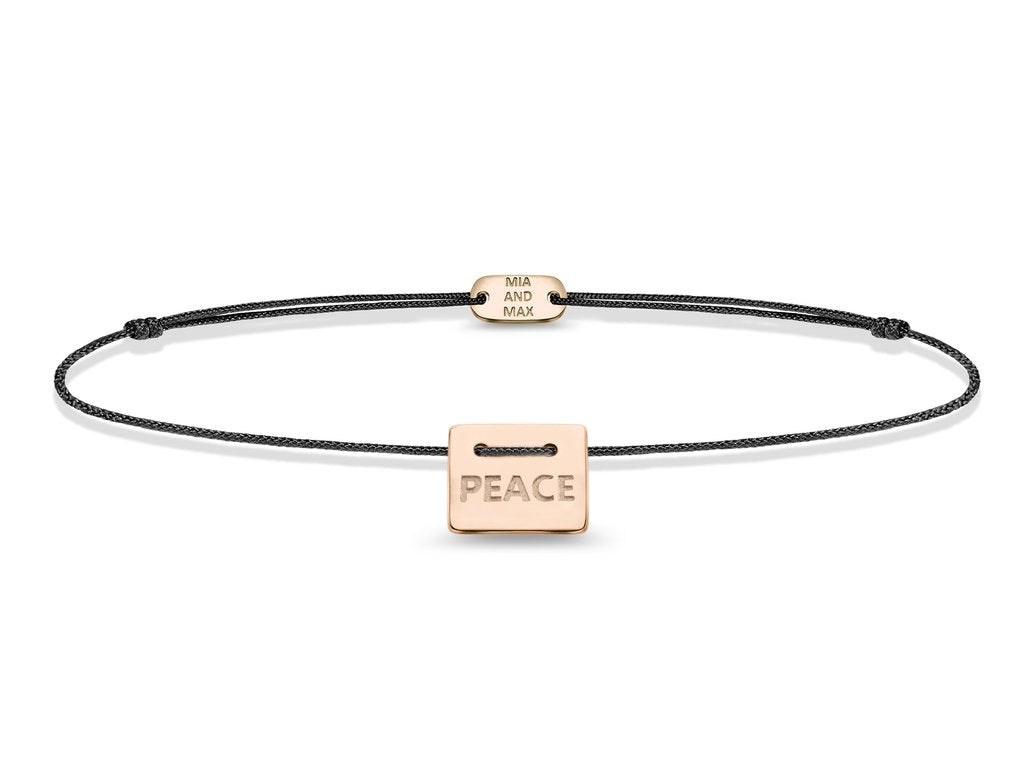 Peace Friendship Bracelet Sterling Silver Charm Rose Gold MiaMAx