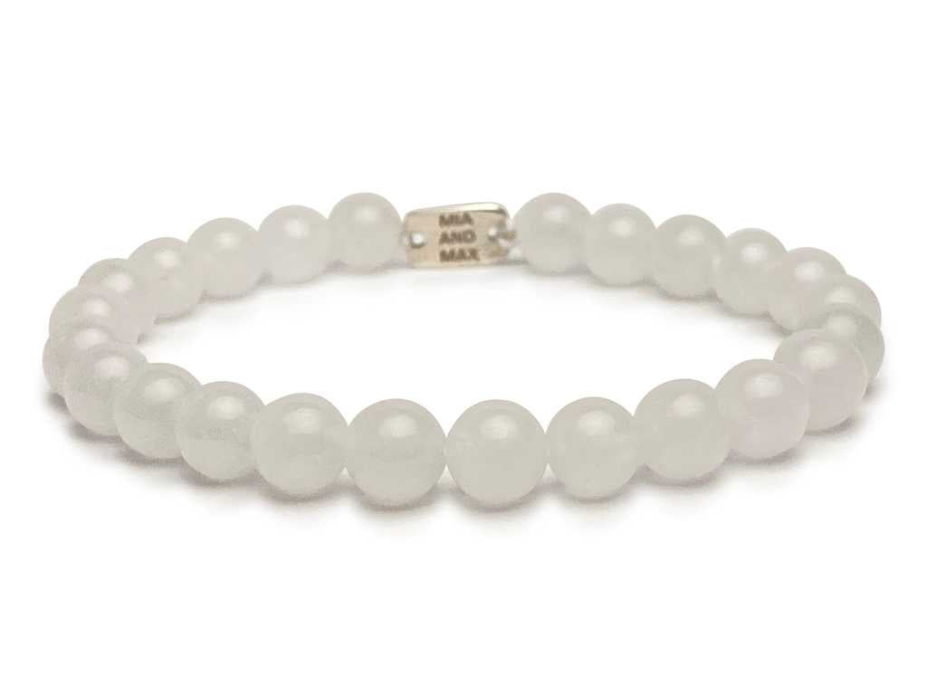 The White Jade Stone Bead Bracelet | 6mm Beads