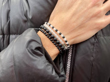 Load image into Gallery viewer, The CHESS Stretch Bracelet | Onyx &amp; Jade Beads
