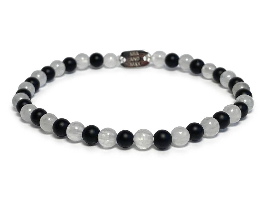 The CHESS Stretch Bracelet | Onyx & Jade Beads